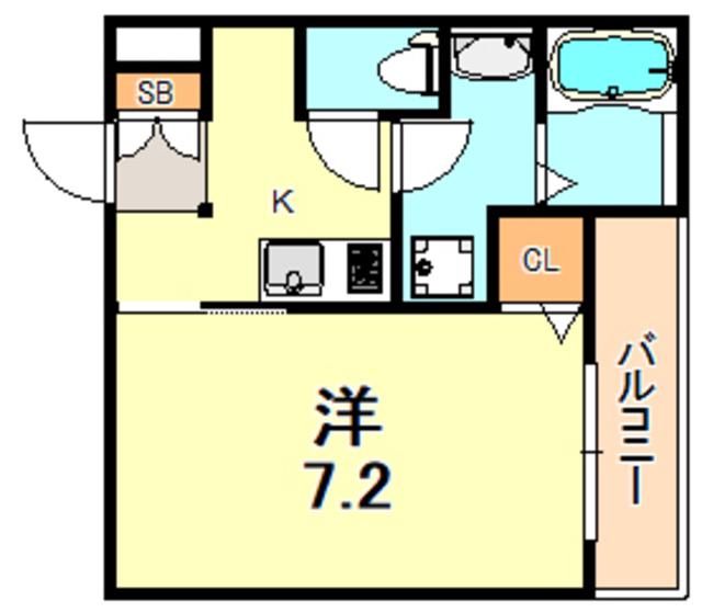 ジーメゾン東垂水(1K/2階)の間取り写真