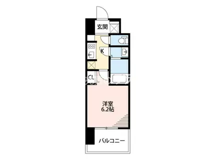 スプランディッド難波II(1K/6階)の間取り写真