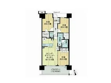 ルイシャトレ川口レックスフォート(3LDK/7階)の間取り写真