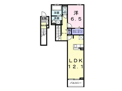 ベル・コリーヌB(1LDK/2階)の間取り写真