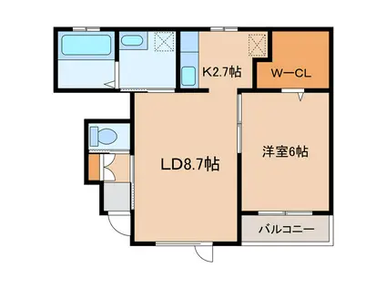 CORSAGEコサージュ(1LDK/1階)の間取り写真