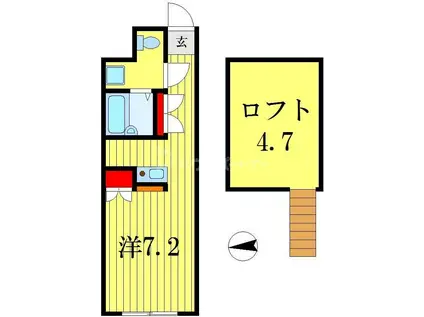 MINA NIJYUKU(ワンルーム/1階)の間取り写真