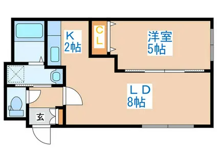 地下鉄東西線 琴似駅(札幌市営) 徒歩6分 4階建 築9年(1LDK/1階)の間取り写真