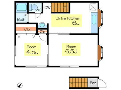 KEN READ豊洲(2DK/2階)の間取り写真