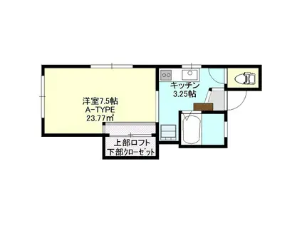 セミヨン(ワンルーム/2階)の間取り写真