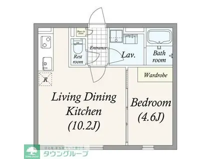 GRAN PASEO 池尻大橋(1LDK/3階)の間取り写真