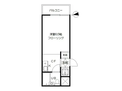 エミグラント千鳥町(ワンルーム/1階)の間取り写真