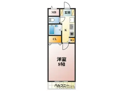 パレス大宮(1K/2階)の間取り写真