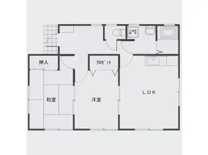 ＪＲ上越線 群馬総社駅 徒歩35分 1階建 築25年(2LDK/1階)の間取り写真