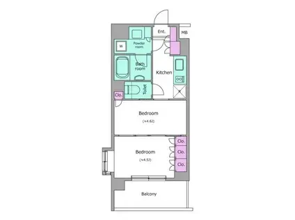 レジディア池袋(2K/3階)の間取り写真