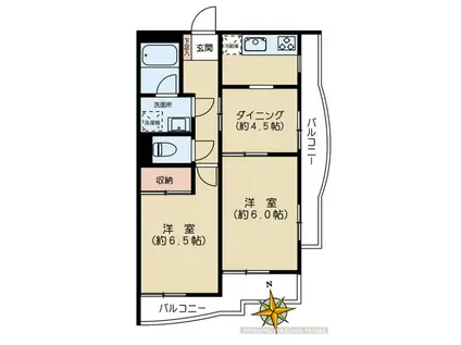 ロイヤルヒルズ本駒込壱町目(2DK/3階)の間取り写真