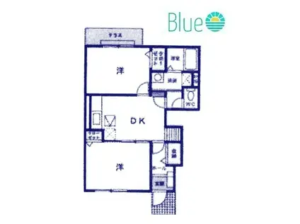 タルタルギーナ 弐番館(2DK/1階)の間取り写真