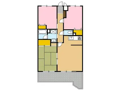 パークコート六ッ川台(3LDK/2階)の間取り写真