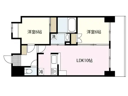 セントポーリア平野町(2LDK/9階)の間取り写真