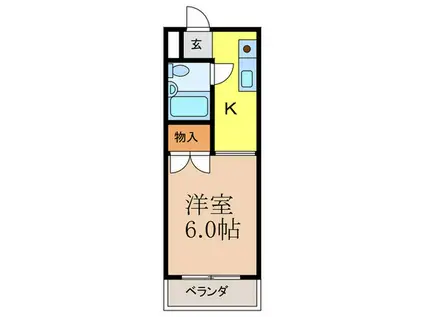 ウエストコート(1K/3階)の間取り写真