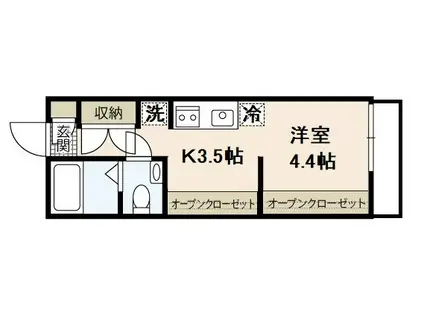 COLLINA隅の浜(ワンルーム/2階)の間取り写真