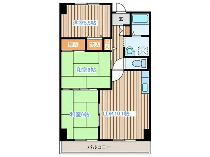 ロイヤルパークみずほ台(3LDK/5階)の間取り写真