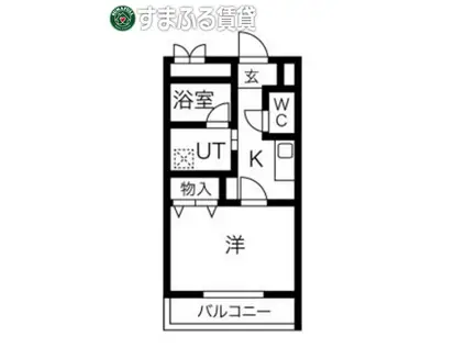 名鉄三河線 碧南中央駅 徒歩10分 3階建 築21年(1K/2階)の間取り写真