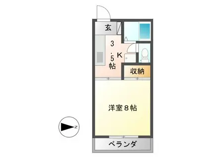 ペンギンズ マンション(1K/3階)の間取り写真