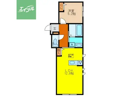 ソルジェンテ・グランデ(1LDK/1階)の間取り写真