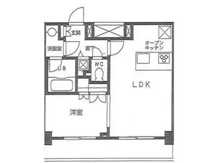 カスタリア門前仲町II(1LDK/10階)の間取り写真