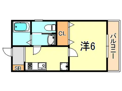 ラメール霞ヶ丘(1K/1階)の間取り写真