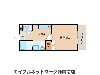 クレシェンド中屋敷(1K/1階)の間取り写真