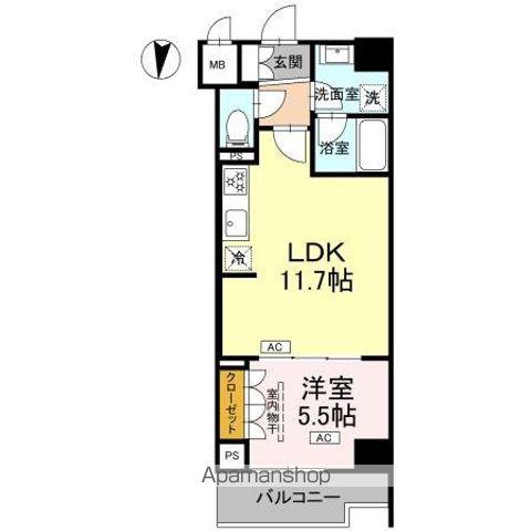 ロイジェント潮見(1LDK/5階)の間取り写真