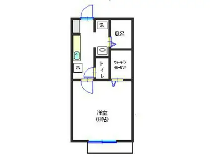 エミネンスI(1K/1階)の間取り写真