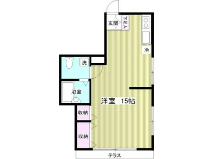 ブランカーセ(ワンルーム/1階)の間取り写真