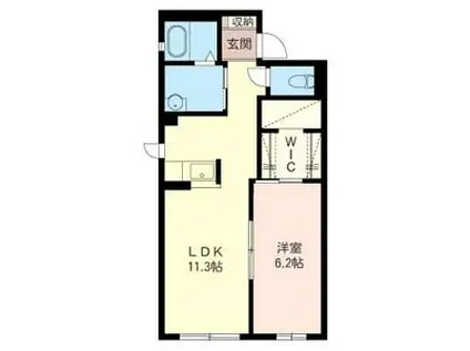 カノビアーノA(1LDK/1階)の間取り写真