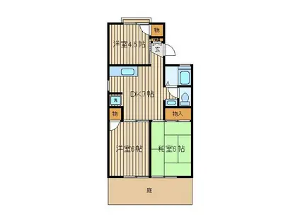 セジュール・ノゾミ(3DK/1階)の間取り写真