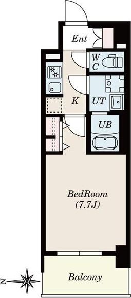 S-RESIDENCE堀田BEAUTE(1K/10階)の間取り写真
