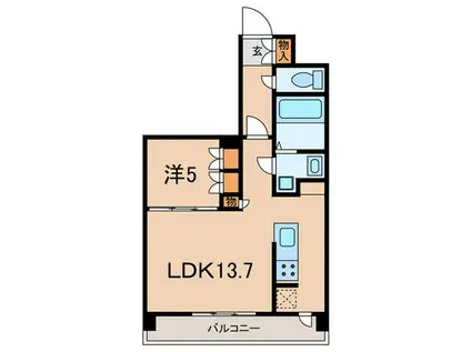 オープンブルーム二子(1LDK/2階)の間取り写真