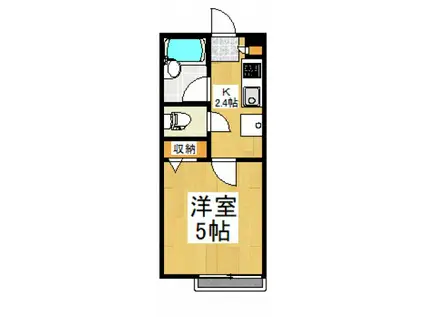 ヒルサイド清瀬(1K/1階)の間取り写真