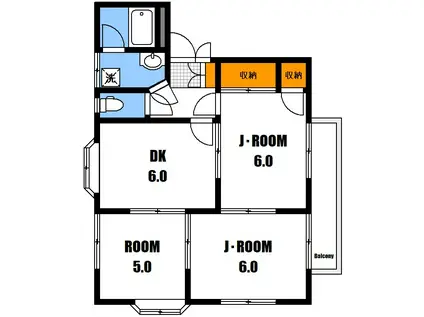 コーポニューバレイ A棟(3DK/1階)の間取り写真