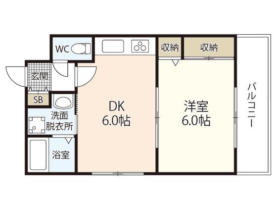 楠原産業ビル(1DK/2階)の間取り写真