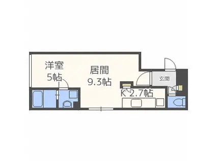 プレジール札幌(1LDK/4階)の間取り写真