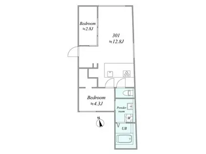 TRIAS154(2LDK/3階)の間取り写真