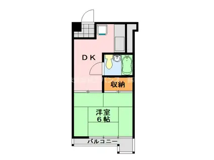 南町コーポビアネーズ(1DK/6階)の間取り写真