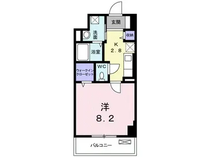 フォレスト引野(1K/8階)の間取り写真