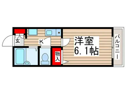 ジョイクレアC(1K/2階)の間取り写真