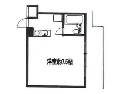 メゾンドポワリエ(ワンルーム/2階)の間取り写真