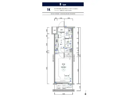 RELUXIA森下(1K/2階)の間取り写真