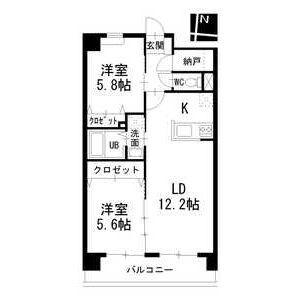 バンクーバー1100(2LDK/3階)の間取り写真