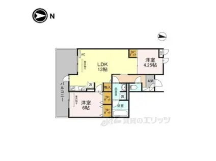 MEDUSELD北棟南棟(2LDK/3階)の間取り写真