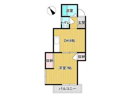 シャトー千枝(1DK/1階)の間取り写真