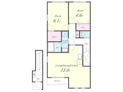 アドウェル壱番(2LDK/2階)の間取り写真