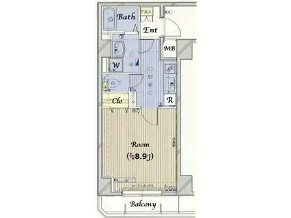 プレール天王洲アイル弐番館(1K/6階)の間取り写真