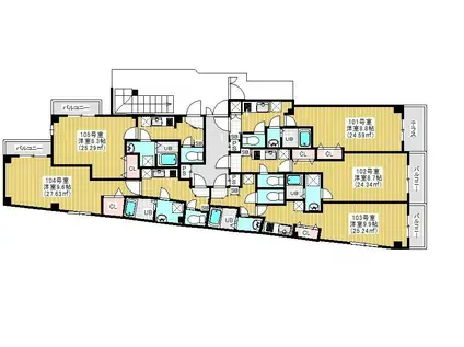 エルスタンザ(1K/1階)の間取り写真